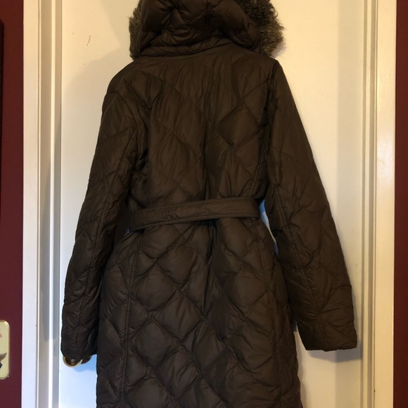Eddie Bauer Long Goose Down Quilted Filled Jacket - Picture 2 of 9